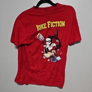 Tultex Red Joke Fiction Batman Harley Quinn L Graphic Tee